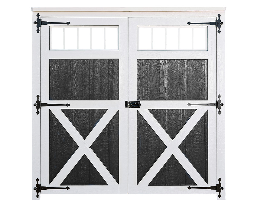Dooble Wood Door with Transom windows for Storage Shed