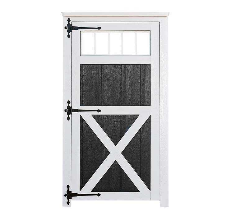 Single Wood Carriage House Door with X