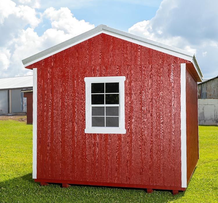 Red Storage Shed for sale in Alabama. Blog fro customizing your barn.